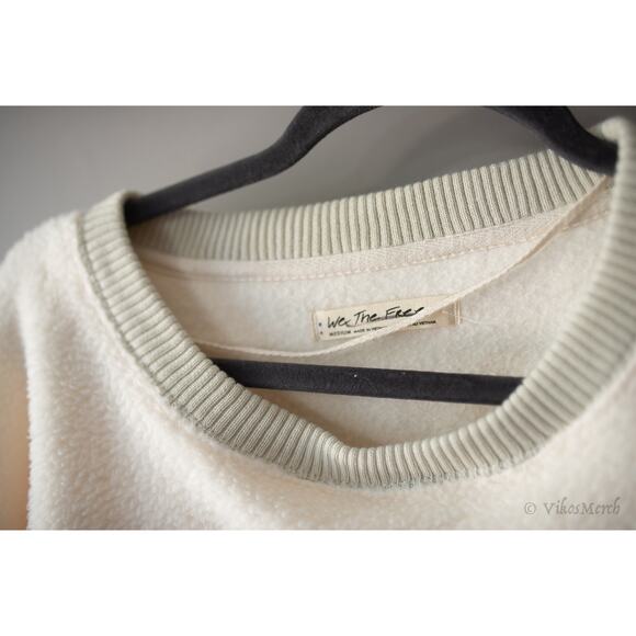 Free People We The Free Cozy Camden Sweatshirt Cream Medium NEW - Picture 3 of 4
